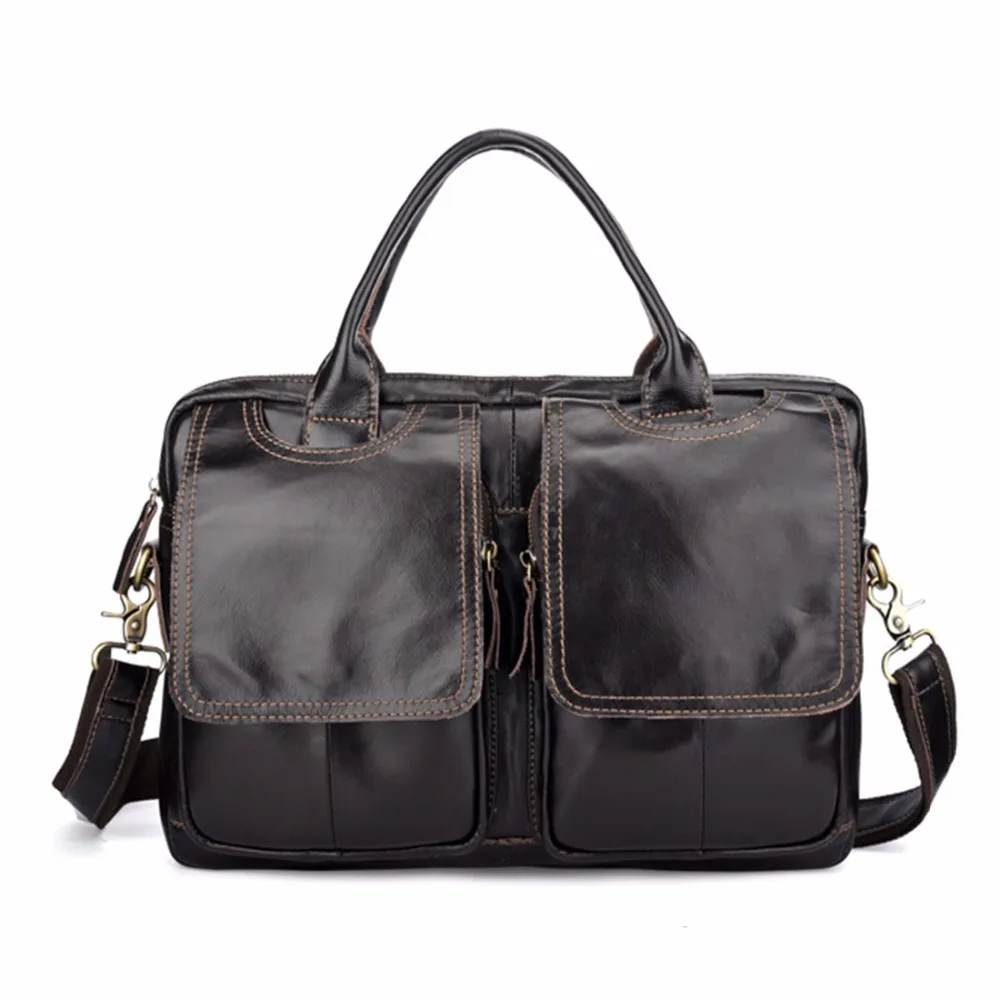

Men's Briefcase Handbag Computer Top Handle Bag Retro Tote Bags Genuine Leather Male Business Crossbody Messenger Shoulder Bag