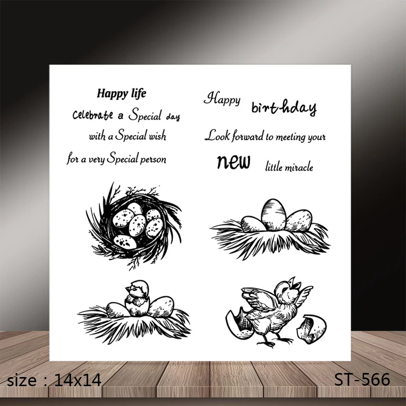 AZSG bird egg Clear Stamps/Seals For DIY Scrapbooking/Card Making/Album Decorative Silicone Stamp Crafts