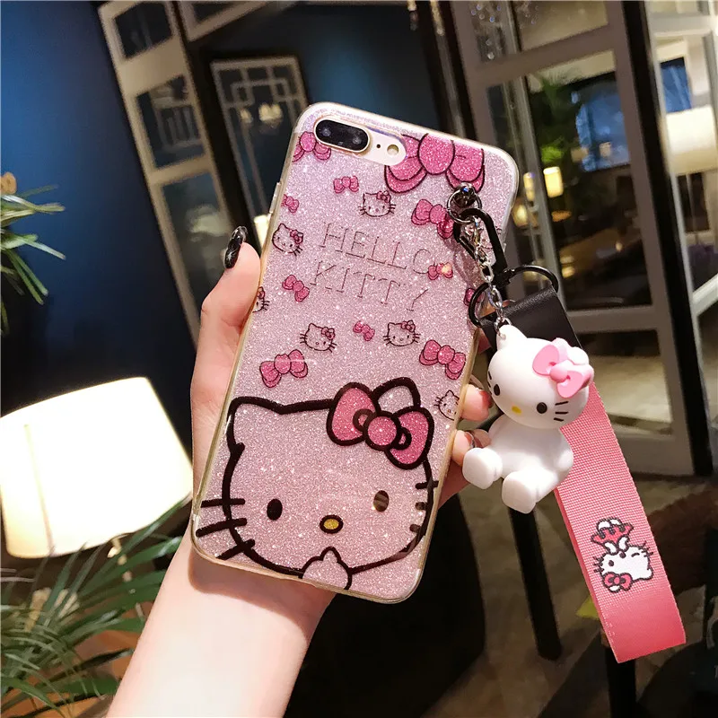 Чехол для iPhone 11 pro maxpink блестящий чехол с розовым котом XS Max X XR 5 5S 6 6S 7 8 Plus телефона +