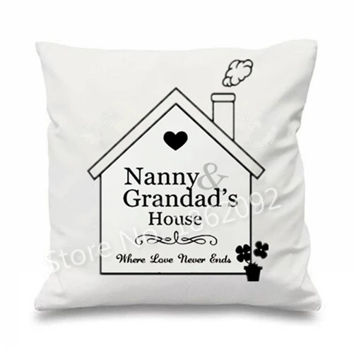 

Novelty Nanny Grandad Cushion Cover Cute Nanny Grandad House Throw Pillow Case Nanna Love Gifts Room Decor Grandparent Two Sides