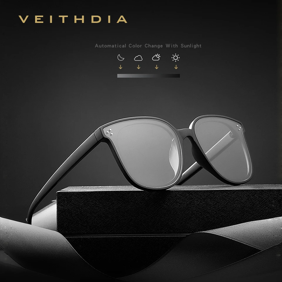 Солнцезащитные очки VEITHDIA винтажные дизайнерские поляризационные фотохромные