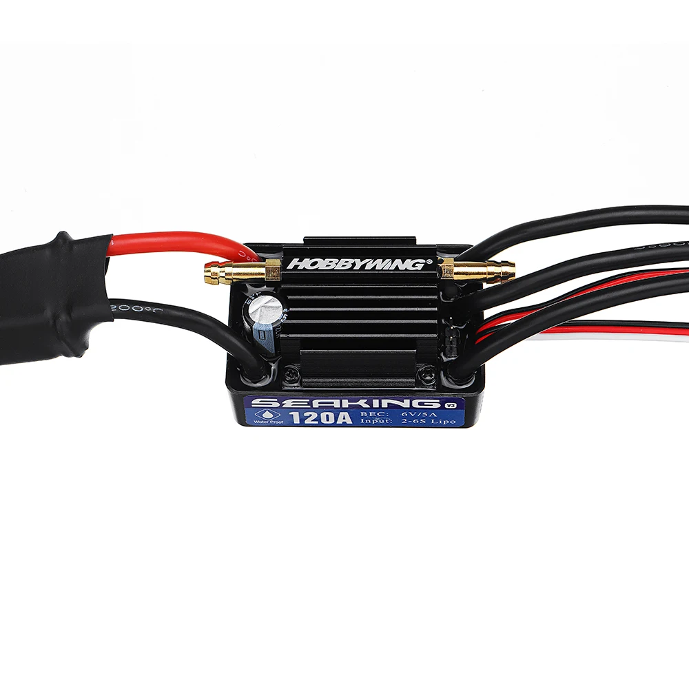 Hobbywing seaking V3 120A/180A 2-6s Lipo Батарея 6 V BEC бесщеточный Водонепроницаемый ESC Скорость контроллер 6 V/5A BEC для Запчасти для радиоуправляемых лодок