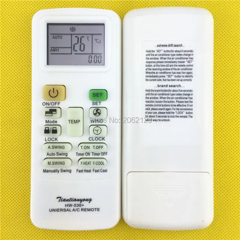 

LCD Screen Universal AC A/C Remote Control HW-530+ HW530+ for Air Conditioner
