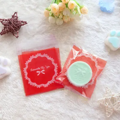 02 100 pcs Bud silk wreath adhesive bag cookies diy Gift Bags for Christmas birthday Party Candy Food&Handmade soap Packaging bags - Цвет: 02