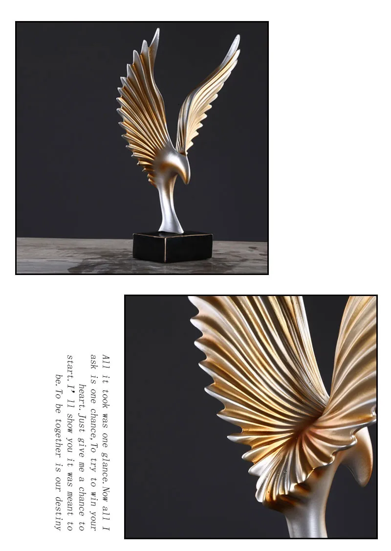 Американские абстрактные фигурки Mirs Wings, украшения из смолы, креативные крылья, статуя, Ретро стиль, настольные изделия, произведение искусства, украшение для дома и офиса