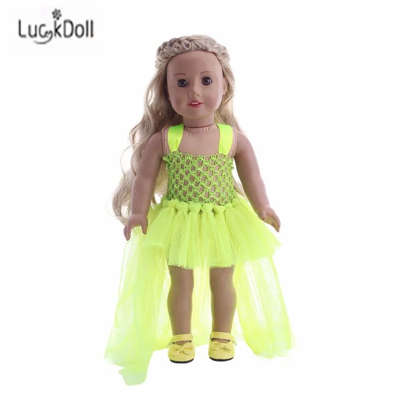 LUCKDOLL модное летнее новое платье ручной работы 8 цветов газовый костюм для 18