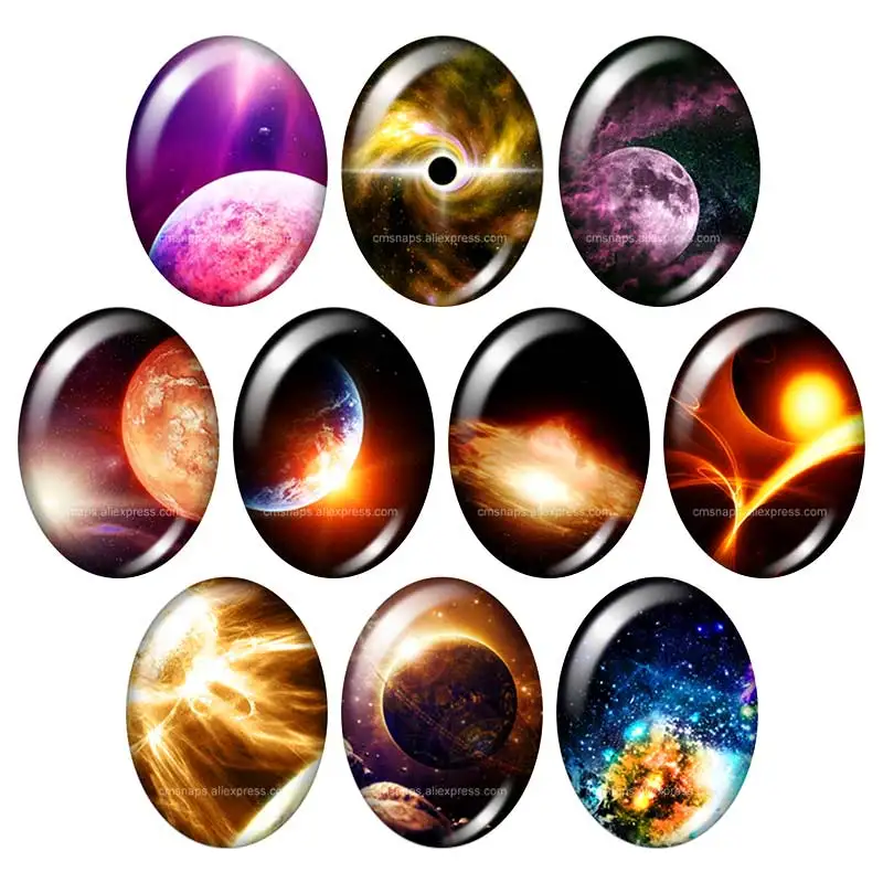 Красота внешняя Космос Planet lightning 13x1 8 мм/18x2 5 мм/30x40 мм Смешанные овальные фото