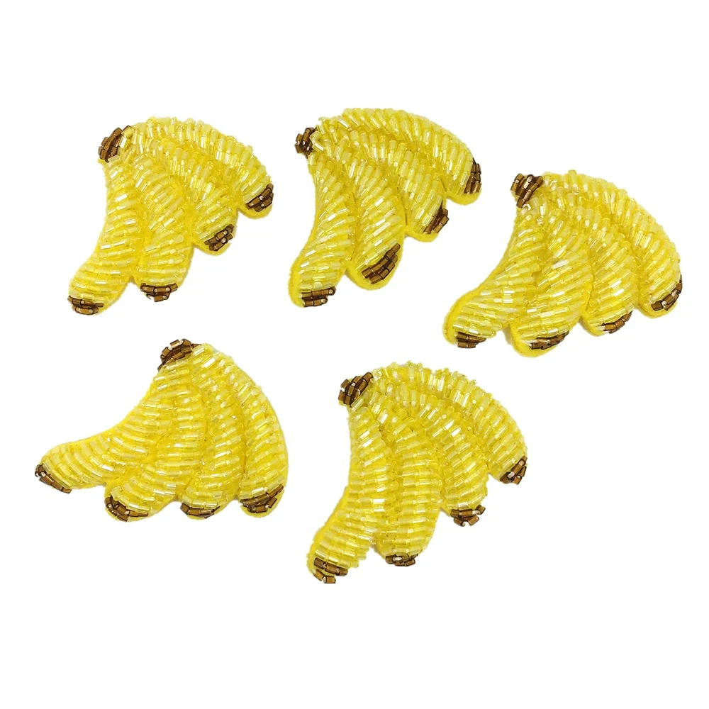 

5 шт., 4x3 см, 3D, банан, бисерный патч, фруктовые нашивки для одежды, сумка, обувь, ПРИШИТАЯ аппликация, фрукты, аппликация, Parches Bordados AC1322