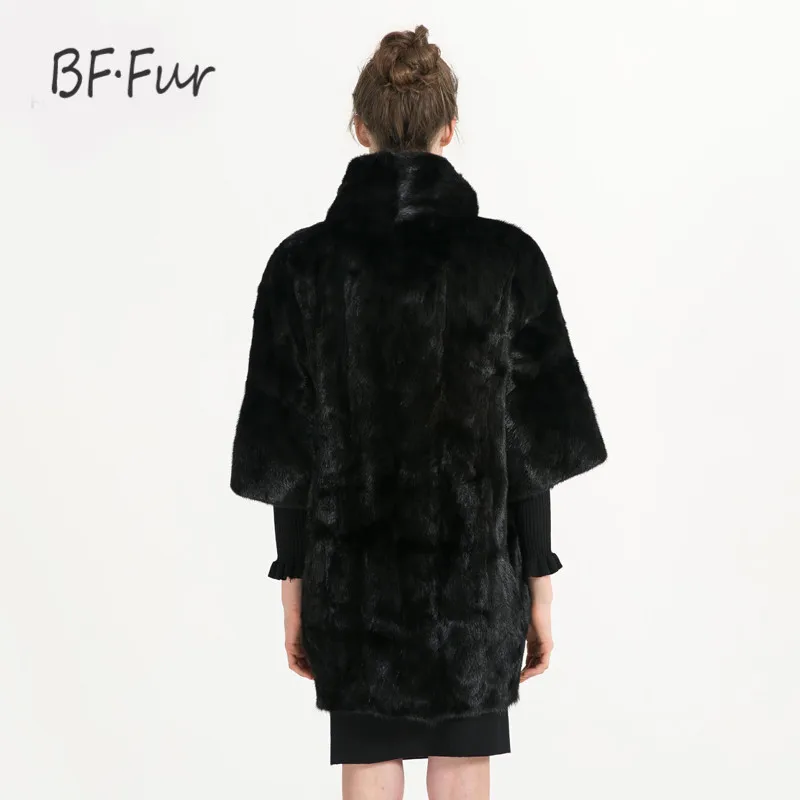 BFFUR новинка Полный Пелт 2017 натуральный мех норки пальто для женщин натуральная