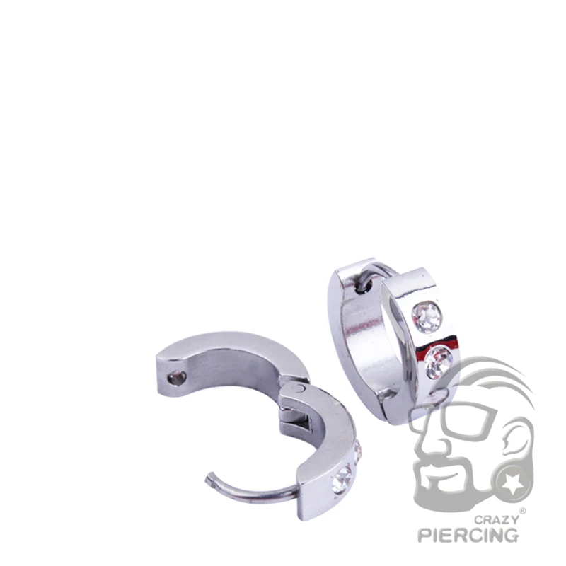 Женские серьги кольца из черной и хирургической стали вечерние для пирсинга 2