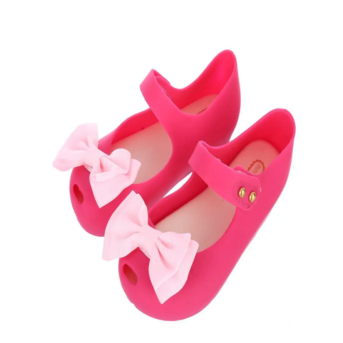 Мини Мелисса 2018 Новые 2 Слои Тканевая обувь с бантом Обувь для девочек низким