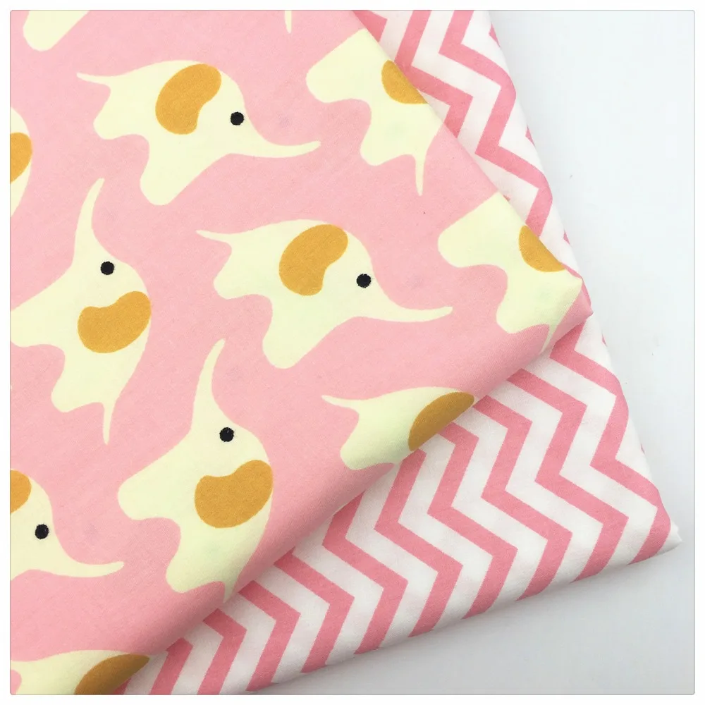 Розовый слон хлопчатобумажная ткань с принтом пэчворк Сделай Сам шитье одеяло