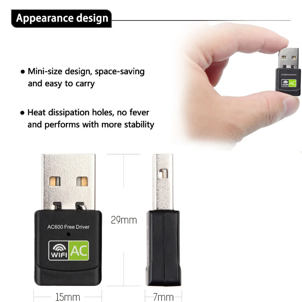 YY wifi Бесплатный драйвер USB wifi адаптер 600 Мбит/с Wi-Fi адаптер 5G двухдиапазонная антенна USB Ethernet PC Lan wifi ключ AC wifi приемник