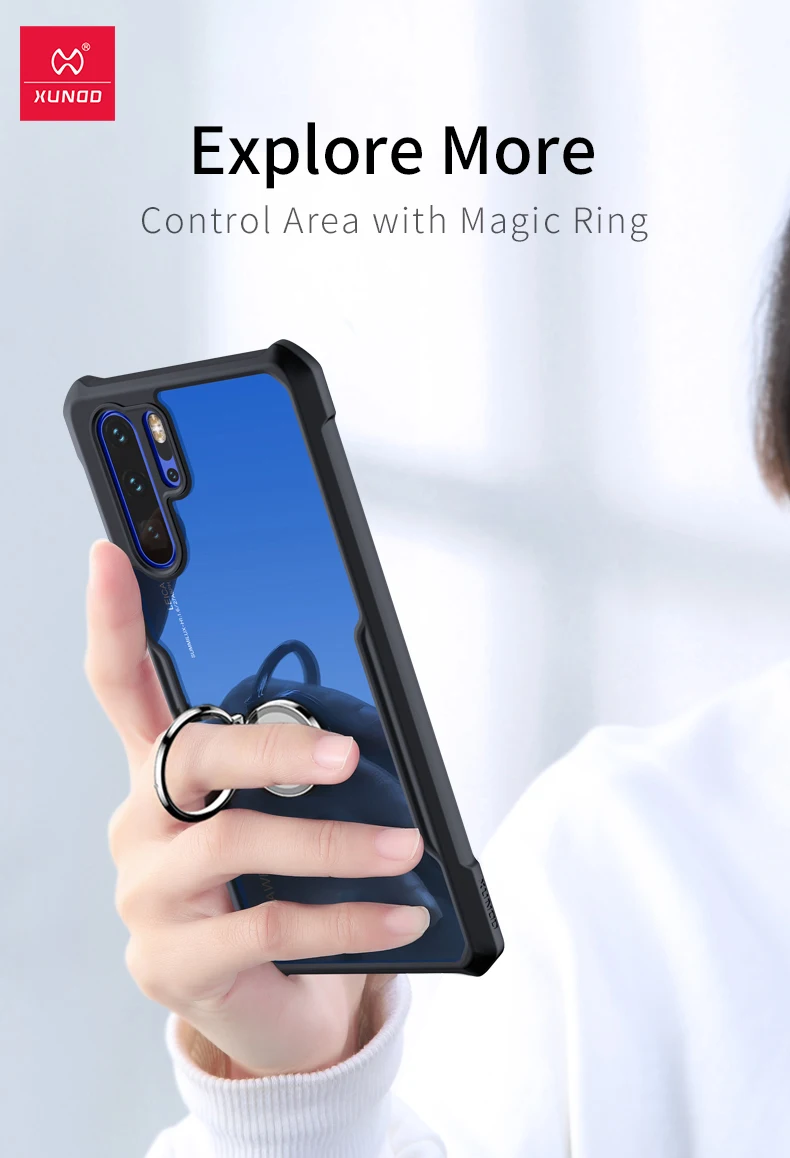 Противоударный чехол XUNDD для huawei P30 Pro, защитный чехол с подушками безопасности, чехол для бизнеса, красочное кольцо, держатель, бампер, жук