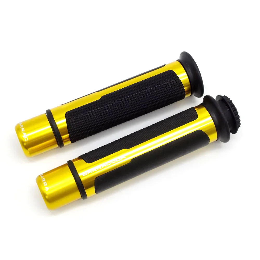 Gold Grips 22 мм moto rcycle руль ручки poignee moto с концами противовес кафе гонщик для yamaha raptor 700 honda x4 honda hornet 900 - Цвет: Gold Grips