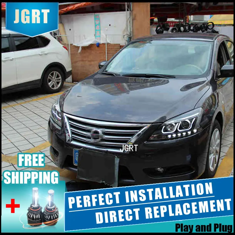 2 шт. светодиодный фары для Nissan Sentra 2012-2014 Автомобильный свет двойной ксеноновые