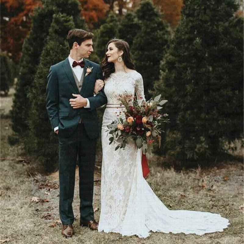 

Bohemian Popular color Wedding Dresses 2019 Boho Robe De Mariee Beach Vestido De Noiva Champagne Ivory Bridal Gowns