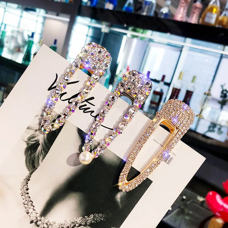 FYUAN, корейский стиль, полные стразы, шпильки для женщин, Bijoux, красочный кристалл, жемчуг, свадебные аксессуары для волос, ювелирные изделия, подарки