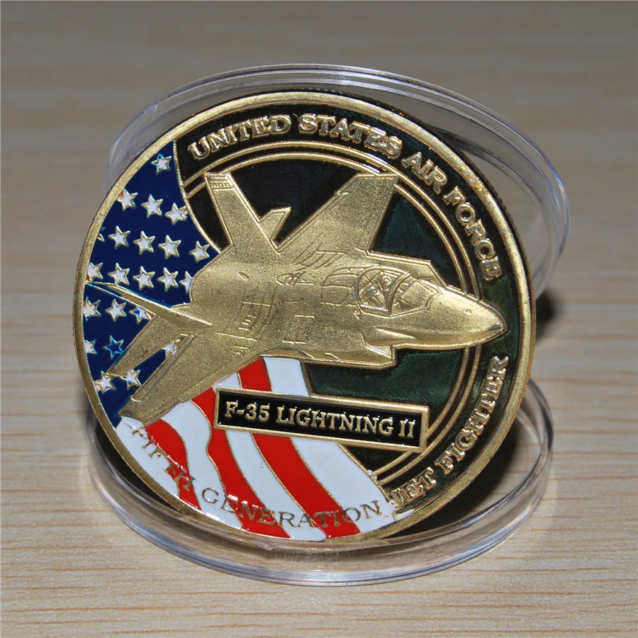 F-35 LIGHTNING II монета 1 унция США ВВС реактивный истребитель 50 шт./лот Бесплатная