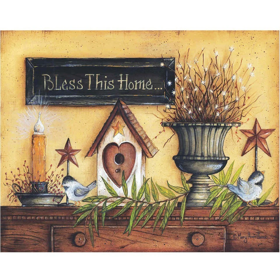 

Full Square/Round Diamond Painting DIY Diamond Embroidery bless this home Cross stitch Rhinestone Mosaic Decor HYY