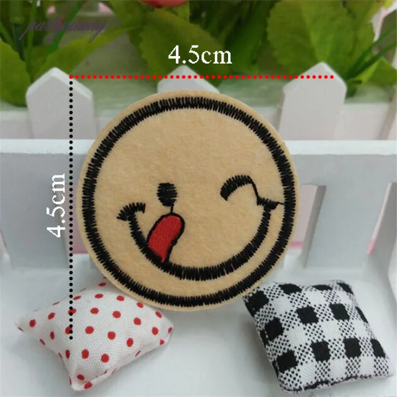 PF Большой Улыбающееся Лицо Железа На Патчи Вышитые Патч для Одежды Топы