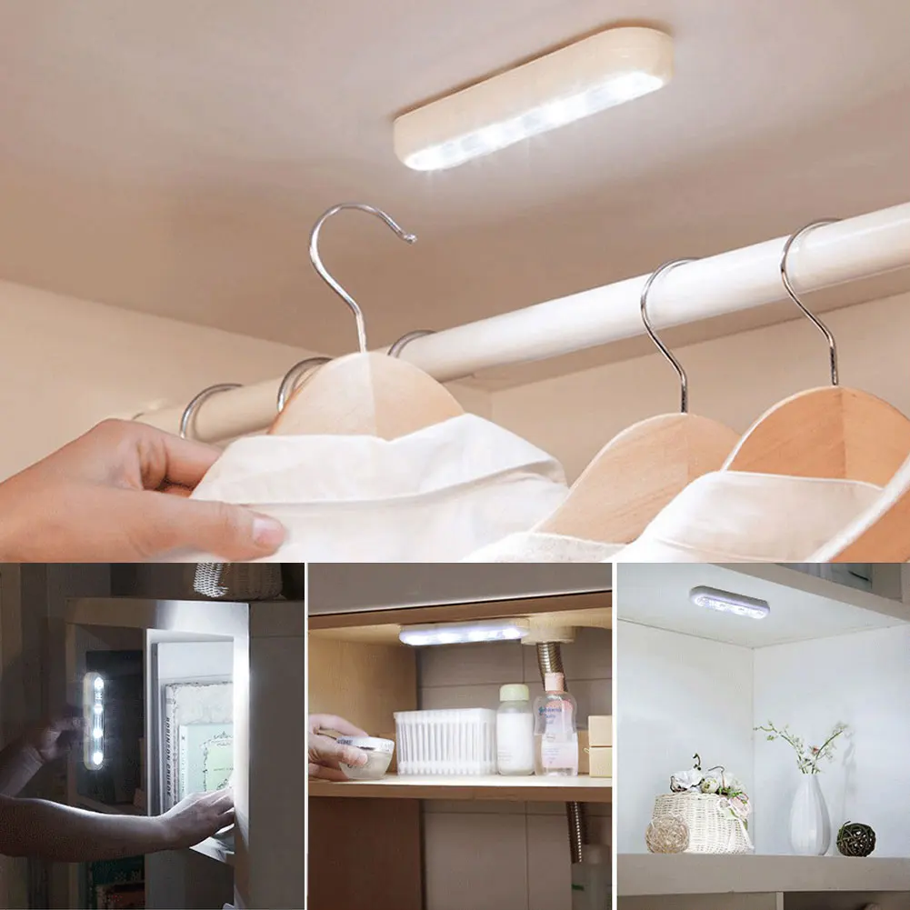 Беспроводной сенсорный сенсор 4 светодиодных ночника лампа для шкафа гаража