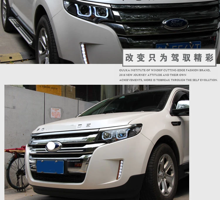 Автомобиль голове стиль лампы для Ford EDGE 2012- фары светодиодный фар DRL Объектив Двойной Луч би- ксеноновые автомобильные аксессуары