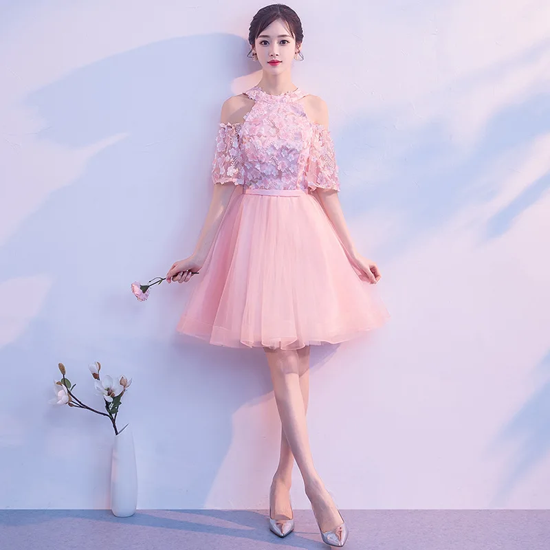 Вечернее платье 2019 Mrs Win вечерние vestido de festa с круглым вырезом короткий рукав