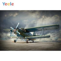 yeele dark sky white clouds airport airplane holiday photography backgrounds customized photographic backdrops for photo studio