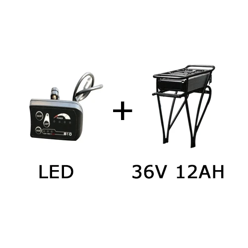 12Ah LED 500 Вт Мощный электрический велосипед конверсионный комплект с 36 В 10Ah 12Ah литиевая батарея E-bike 2" 27,5" 700C бесщеточный концентратор мотор колеса - Цвет: 12Ah LED