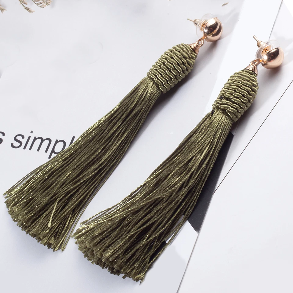 Новинка 2017 года Boho Этнические длинные серьги с кисточками для женщин Висячие