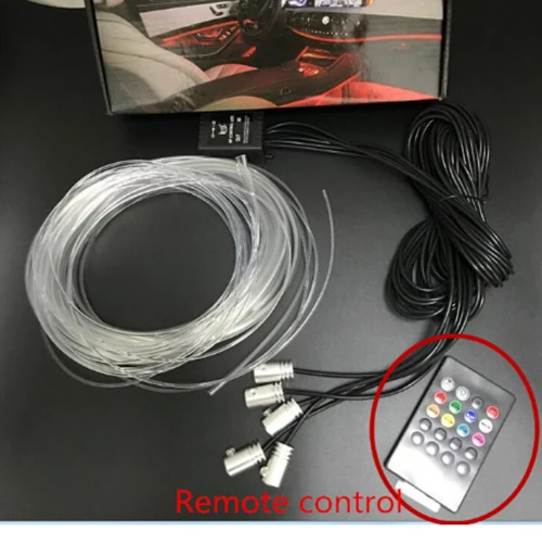 RGB 6 м звуковой активный RGB светодиодный светильник для салона автомобиля, Многоцветный EL неоновый светильник с полосками, Bluetooth, приложение для телефона, управляемый атмосферный светильник 12 В - Испускаемый цвет: RGB