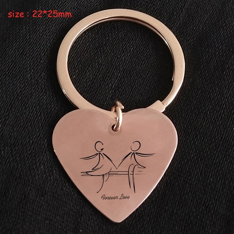 Модный брелок в виде сердца с гравировкой Forever Love Stick рисунок Экспресс любовь для