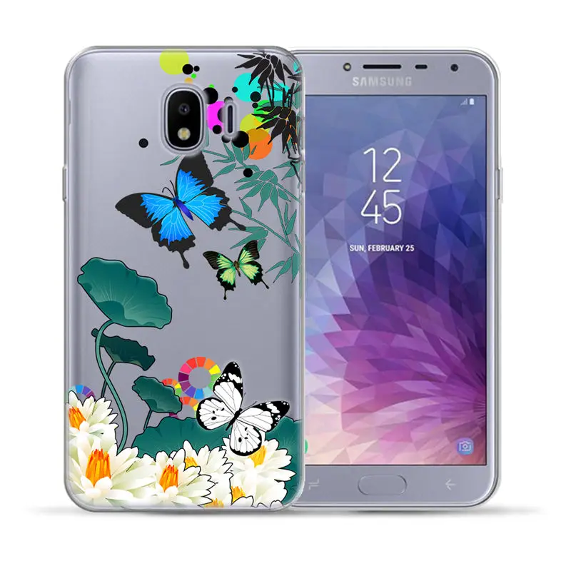 Мягкий чехол из ТПУ с единорогом и цветами для Samsung Galaxy J3 J7 J8 J6 J4 Plus 2018 J5 2016 2017 M10 M20 M30