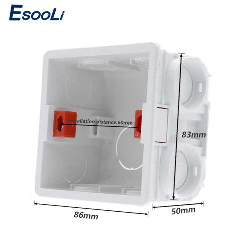 Mount Box 1 EsooLi стандарт ЕС 1 банда Tuya/Smart Life/ewelink WiFi умный сенсорный выключатель для Google Home Amazon Alexa Голосовое управление - Цвет: Mount Box 1