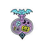 Фиолетовый Дьявол зелье металлическая брошь с эмалью три глаза летучая мышь Скелет Тыква значок преувеличенный смешной костюм ювелирные изделия аксессуары