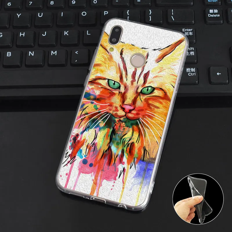 DREAMFOX N003 Cat арт Мягкий ТПУ силиконовый чехол для Huawei Honor 6a 6C 7X9 10 P20 P30 Lite Pro P Smart |