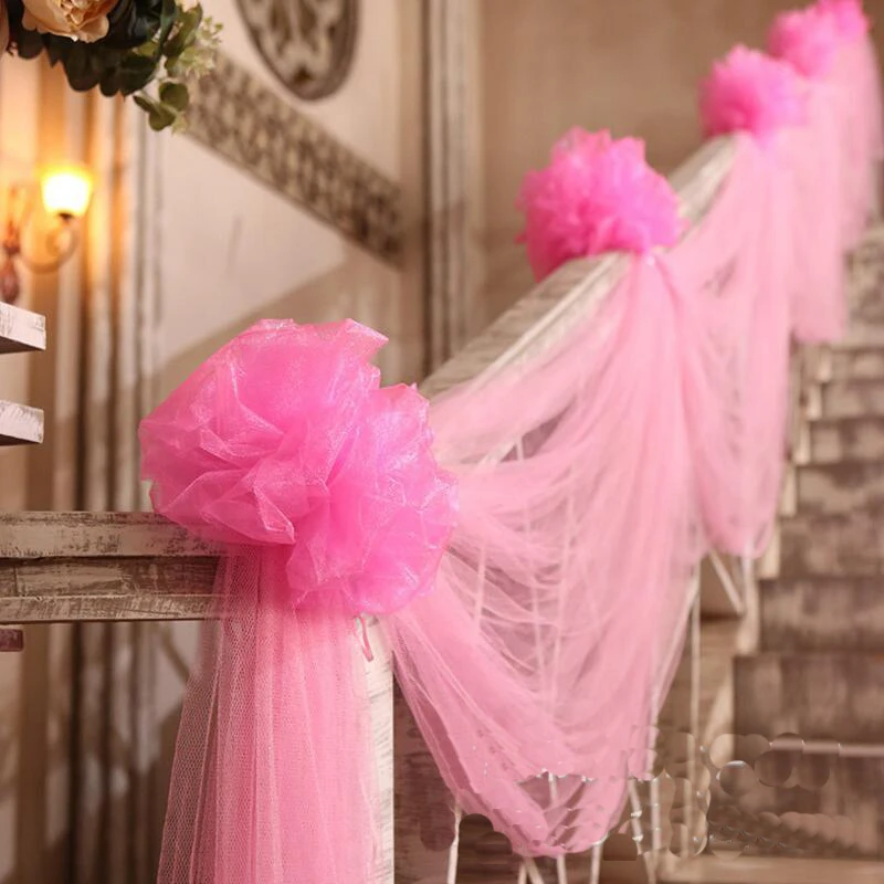 

8 шт./лот свадебное украшение, пряжа, цветочный шар, дизайн дома, лестничные перила, подвесное украшение, свадебные принадлежности