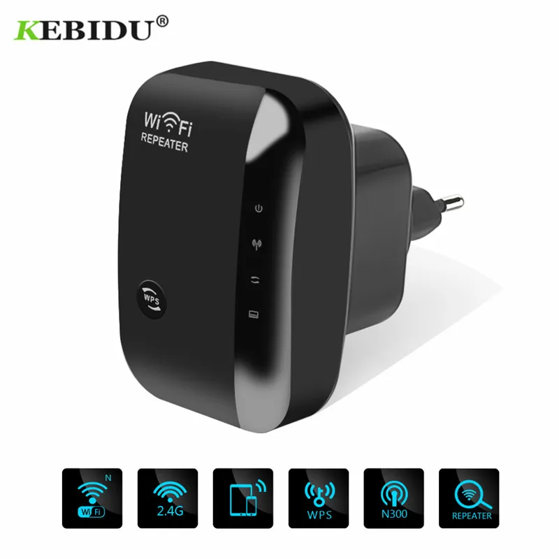 Wi Fi репитер KEBIDU N300 маршрутизатор Acess point AP 300 Мбит/с усилитель сигнала