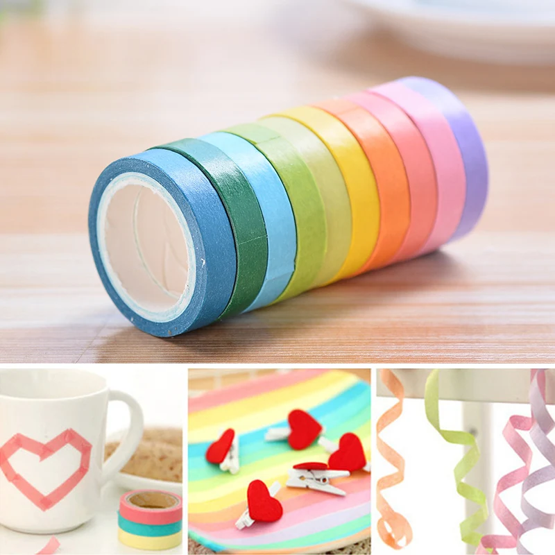 Высокое качество 10 шт./компл. милые наклейки ярких цветов радуги стирающая лента