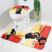 toilet seat cover set african woman pattern non slip toilet seat cover rug bathroom set accessories decor waterproof wc 3pcs