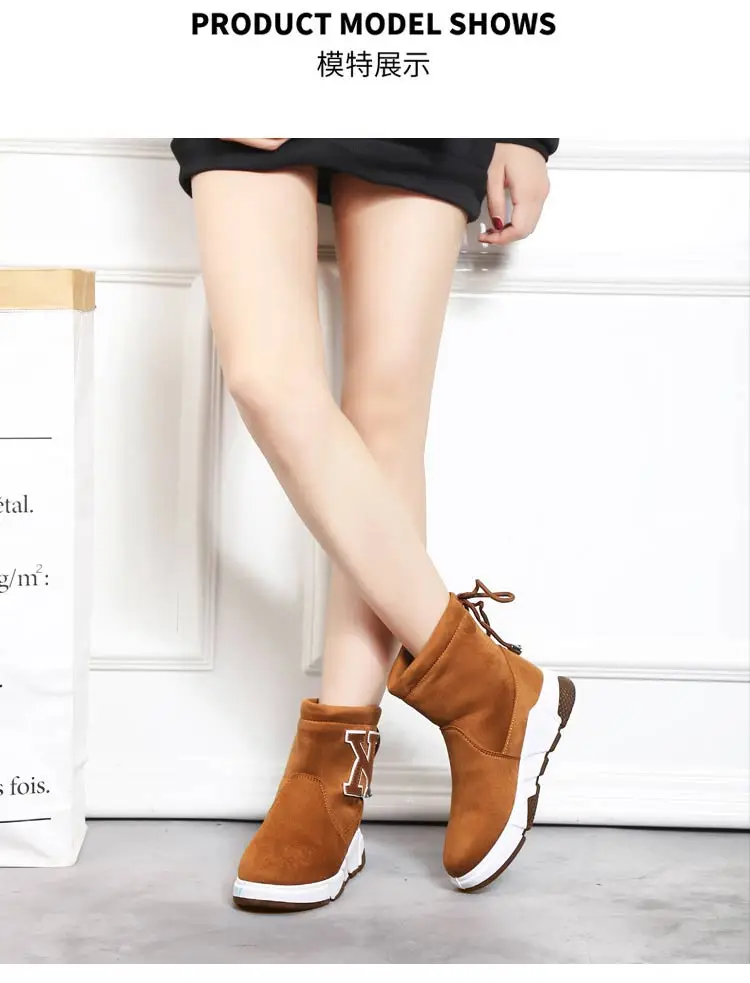 2108 новая стильная обувь; женские зимние ботинки; botas feminina; Fenty Beauty; искусственная замша; плюшевые теплые зимние ботинки; женская повседневная обувь