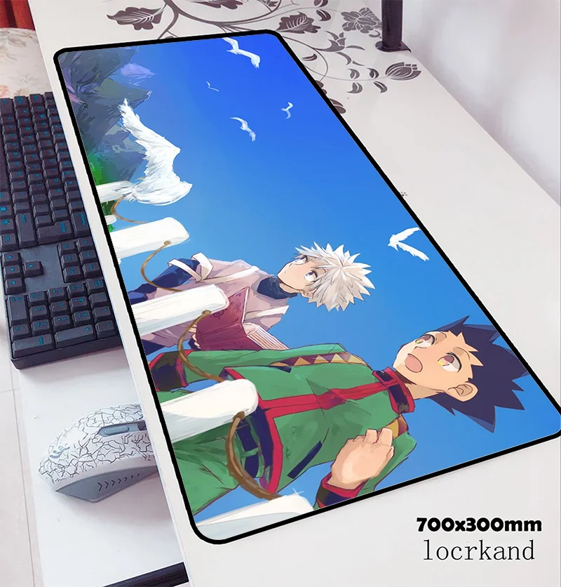 Большой коврик для мыши hunter x 700x300x3 мм игровой компьютерный геймпад пк с HD печатью