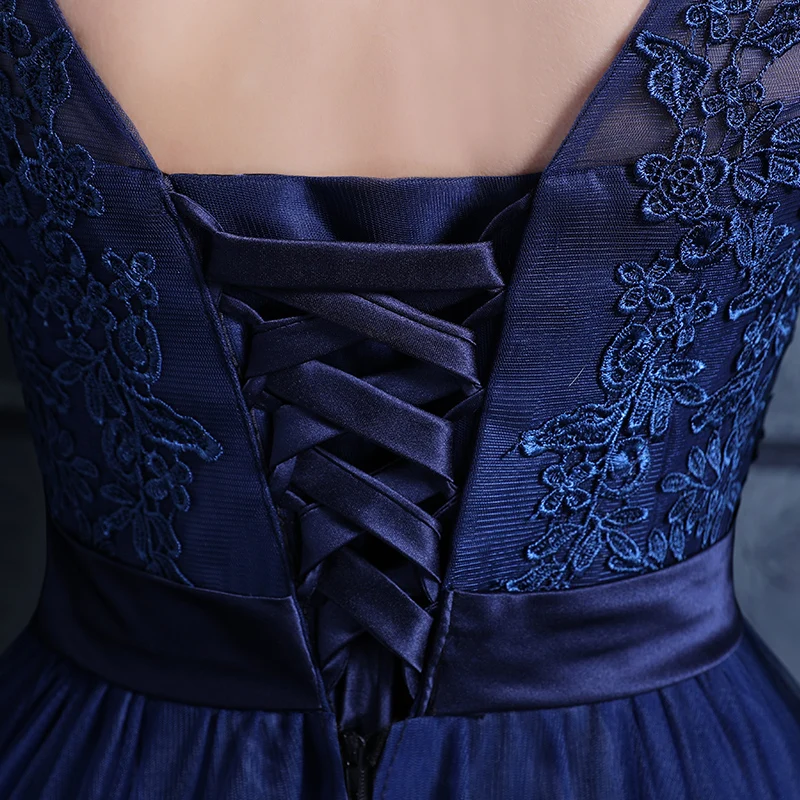 Новое поступление, платья для выпускного вечера, vestido de noiva sereia robe de soiree, вечернее элегантное кружевное платье с длинными рукавами и бантом, темно-синее длинное платье