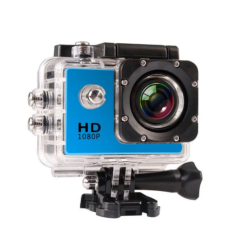 Мини Камера действие Водонепроницаемый 1080 P Full HD видеокамер Спорт Открытый go pro " Экран шлем Cam Подводные DV видео регистраторы - Цвет: Blue