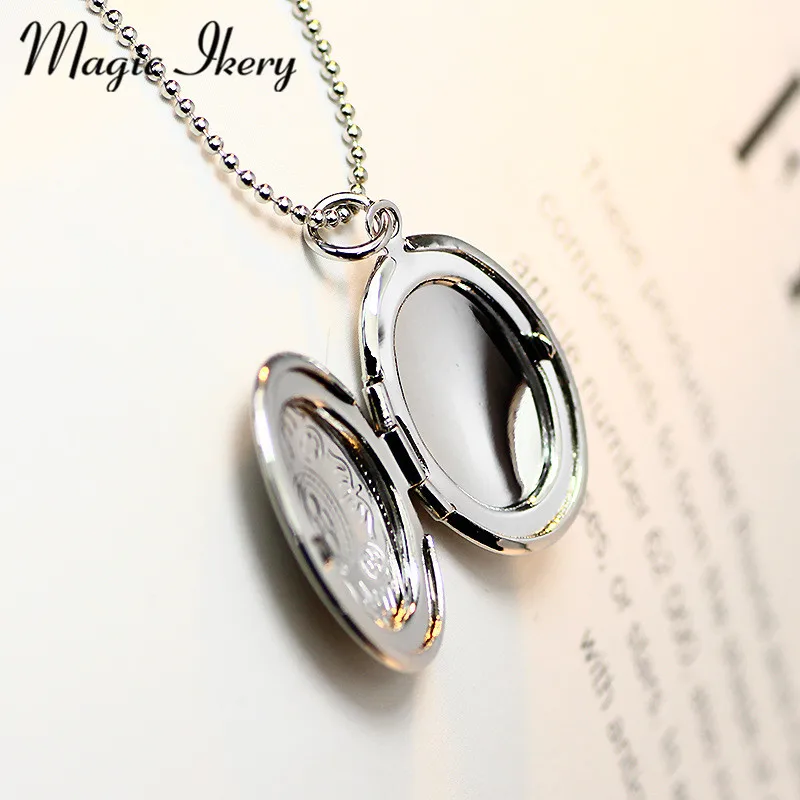 Магия Ikery круглая фотография память плавающий медальон кружевное ожерелье