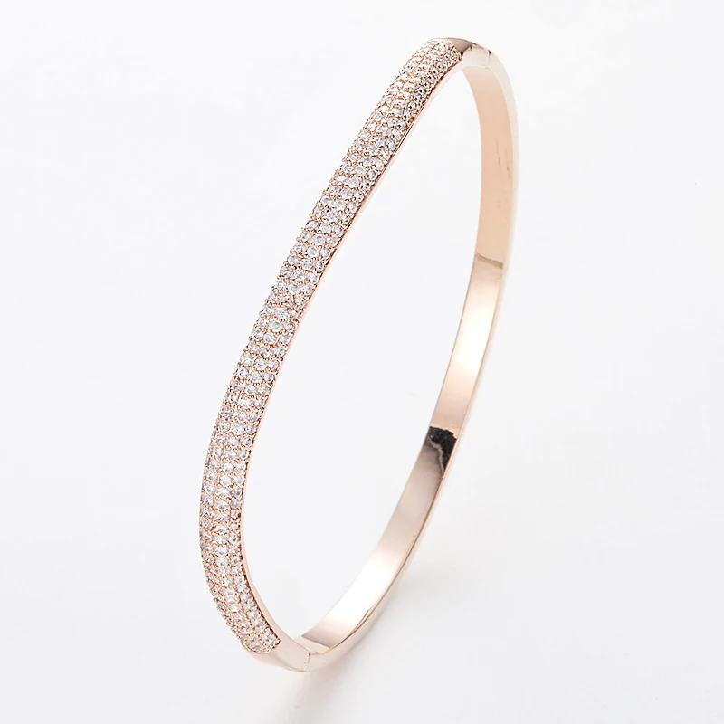 Hadiyana Simple Fashion AAA Zircon Ladies Bracelet 2018 Newest Wave Bride Engagement Wedding Jewelry Bangles For Women BG4006 | Украшения и