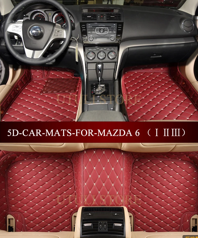 

Leather Car floor mat carpet rug Mazda2 Mazda5 Mazda6 4Door/5Door Hatchback/Sedan waterproof custom fit car foot mats