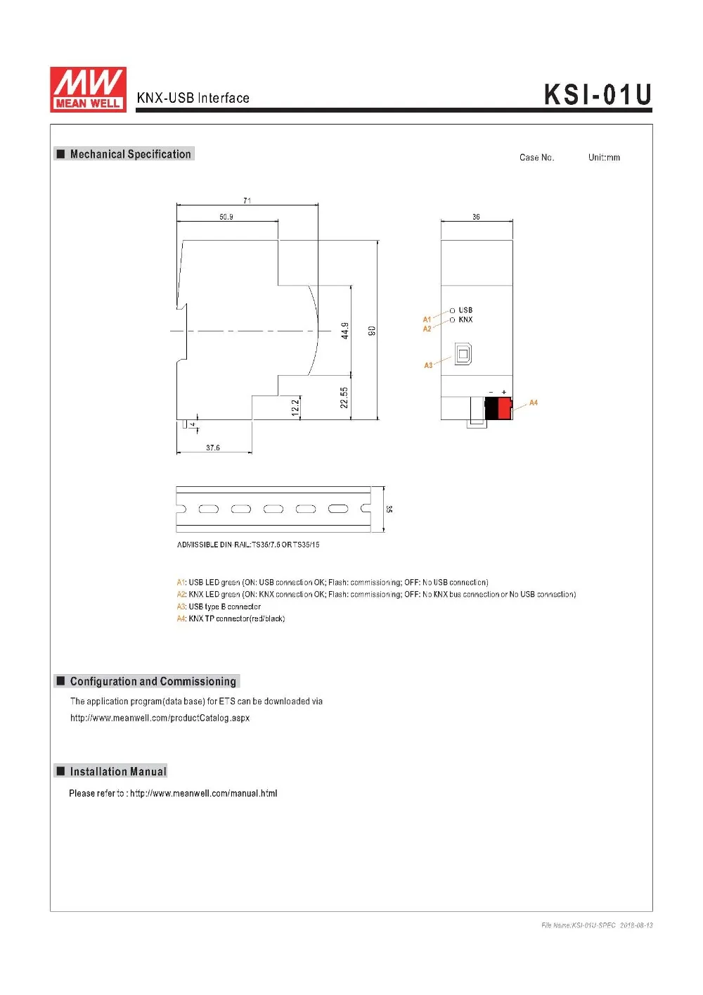 MEAN WELL KNX-USB KSI-01U интерфейса