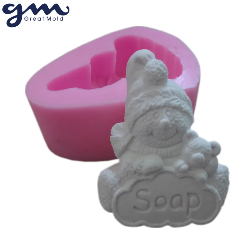 Рождественская декоративная форма для мыла 3D снеговик силиконовые формы